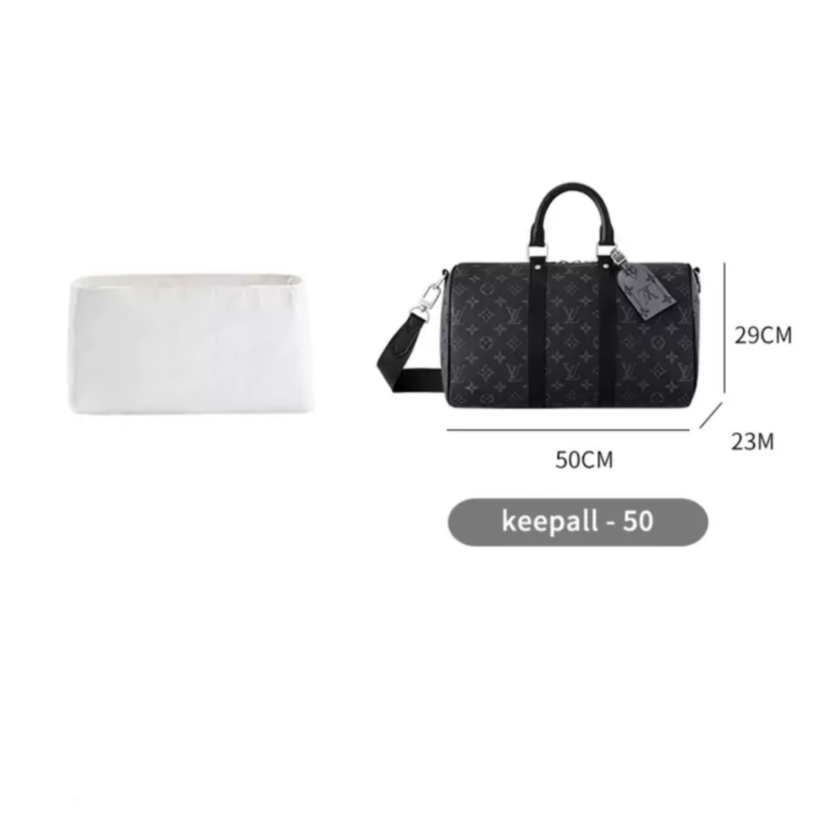 BAGINBAG Handmade Bag Organizer Bag Inner Compatible with LV Keepall Bag Various Sizes Available DuPont Paper Material