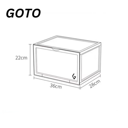 GOTO Shoe Box Storage Box Display Box Side-Opening Shoe Display 2 Pack