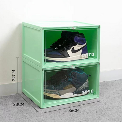 GOTO Shoe Box Storage Box Display Box Side-Opening Shoe Display 2 Pack