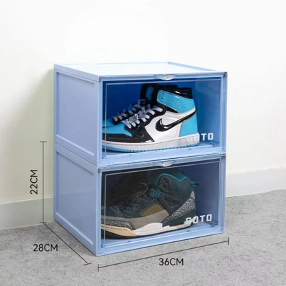 GOTO Shoe Box Storage Box Display Box Side-Opening Shoe Display 2 Pack