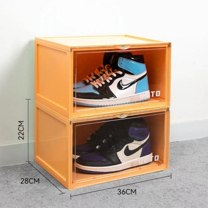 GOTO Shoe Box Storage Box Display Box Side-Opening Shoe Display 2 Pack