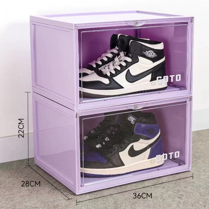 GOTO Shoe Box Storage Box Display Box Side-Opening Shoe Display 2 Pack