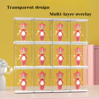 GOTO  Single Magnetic Transparent Box for Displaying Figurines and Dolls Shelf Box Storage