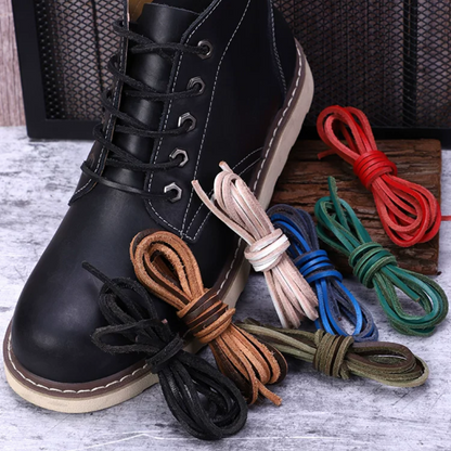 ShoeSpa Leather Shoelaces Compatible with Dress Shoes Canvas Shoes and Martens 1 Pair