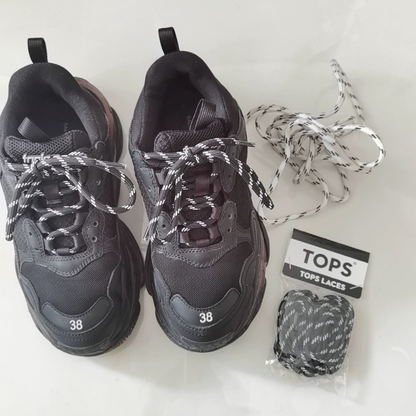 ShoeSpa Patterned Shoelaces Striped Design Compatible with Balenciaga Shoes