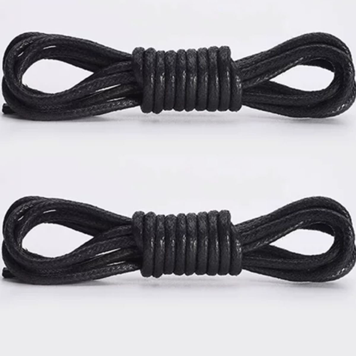 ShoeSpa Waxed Cotton Round Shoelaces Compatible with Dress Shoes Canvas Shoes and Martens 2 Pairs