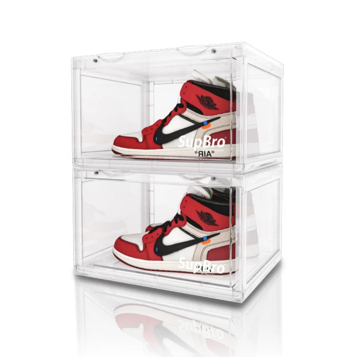 Supbro High-Quality Transparent Side-Opening Shoe Box 2 Pack