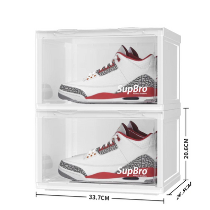 Supbro High-Quality Transparent Side-Opening Shoe Box 2 Pack