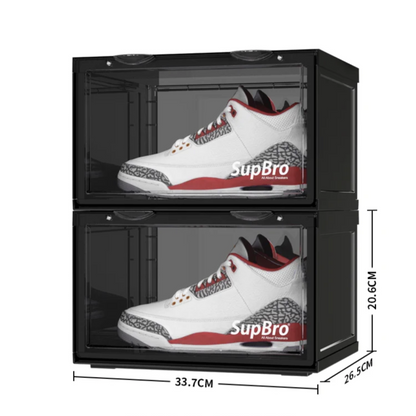 Supbro High-Quality Transparent Side-Opening Shoe Box 2 Pack