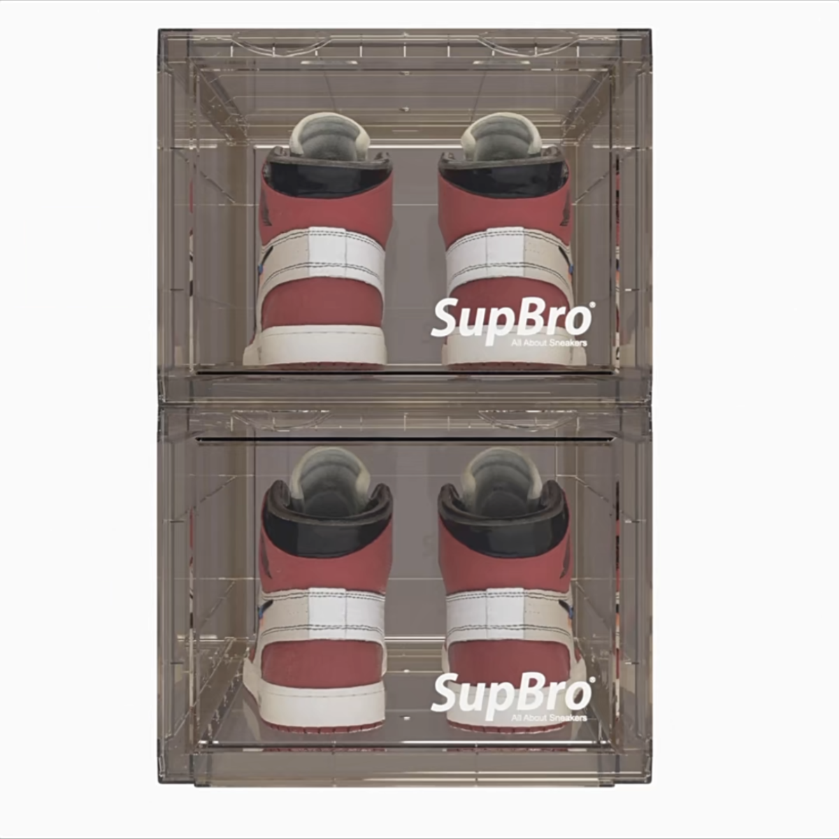 Supbro Smoky Sneaker Crates Shoe Box Display Box 2 Pack