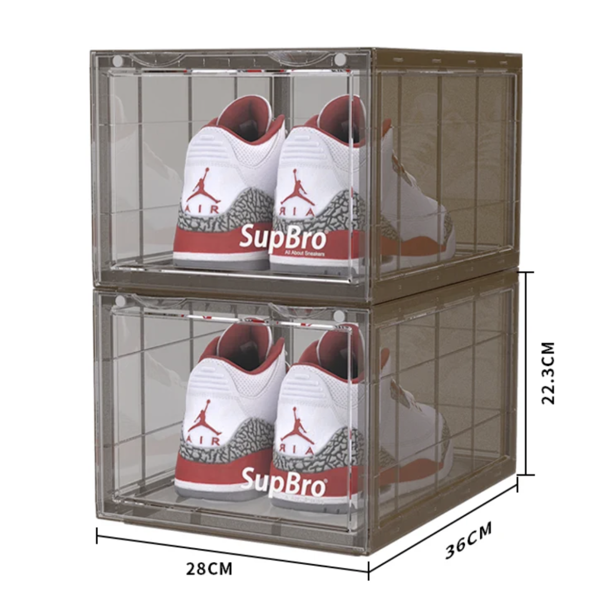 Supbro Smoky Sneaker Crates Shoe Box Display Box 2 Pack